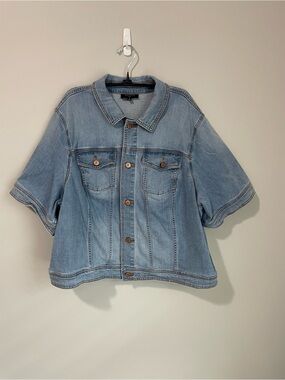 Talbots Light Blue Denim jacket with short sleeves